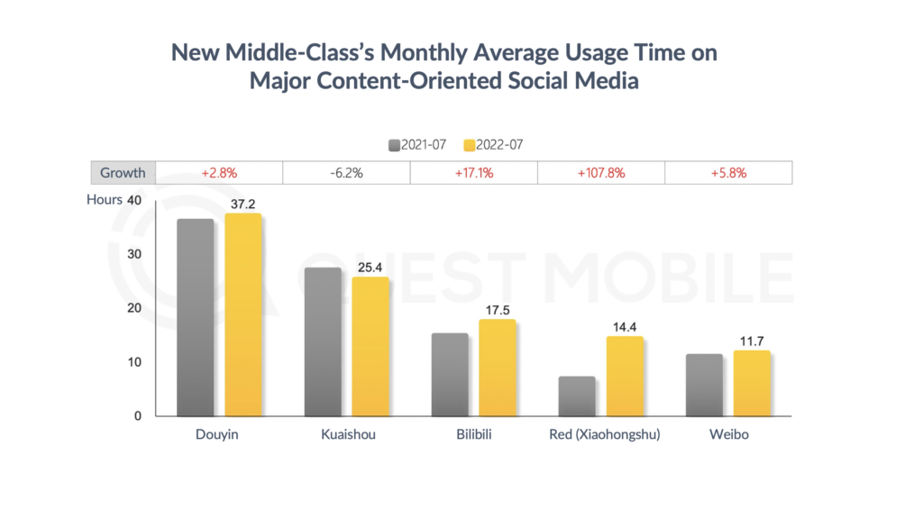 china middle class social media usage time 