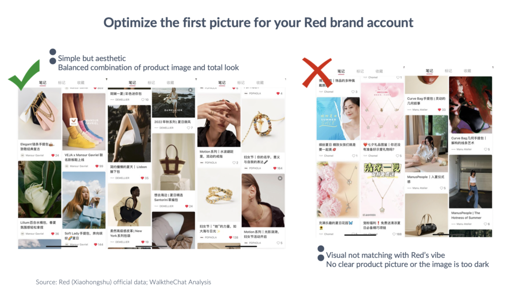 red xiaohongshu content marketing tips visual creatives 